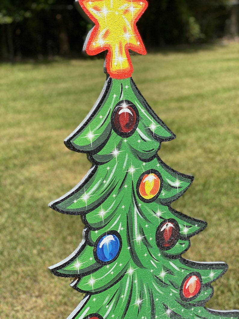 Christmas Yard Art Christmas Tree Without Lights/outdoor Etsy