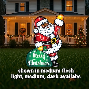 Santa Clause Christmas Outdoor Decoration Sign | Christmas Yard Art | Christmas Lawn Decor Christmas Yard Art