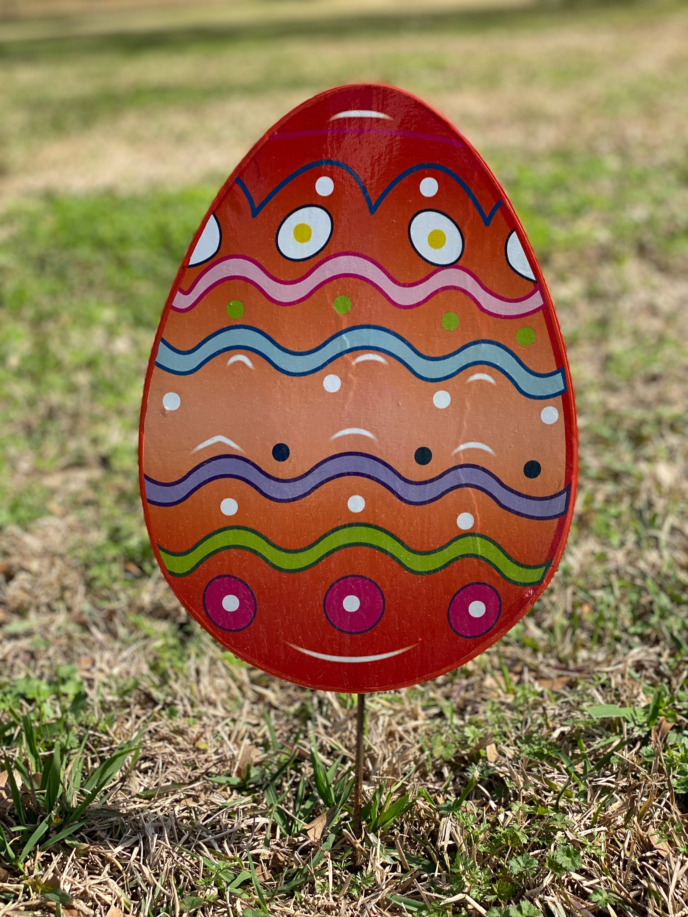 Easter Yard Art see Video 6 Piece Set of Wooden Decorated Etsy UK