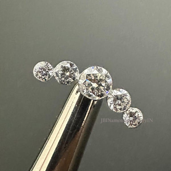 Moissanite Diamond Stud Earring: 10K Gold Invisible Set Conch Piercing