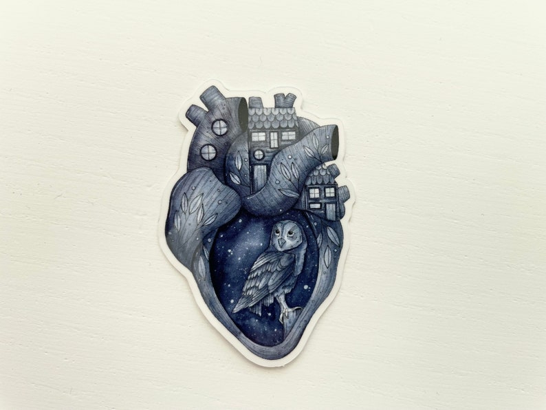 Vinyl sticker Owl Heart image 1