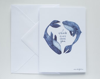 Watercolor folding card "Heart Valley" | Print A6