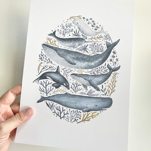 Poster "World of Whales" | Offset print A4 | KD-004