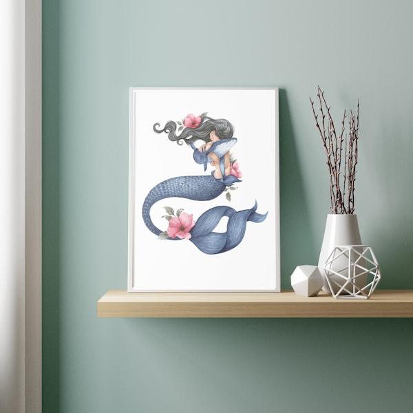 Poster "Mermaid Hug" | Offset print A4 | KD-009
