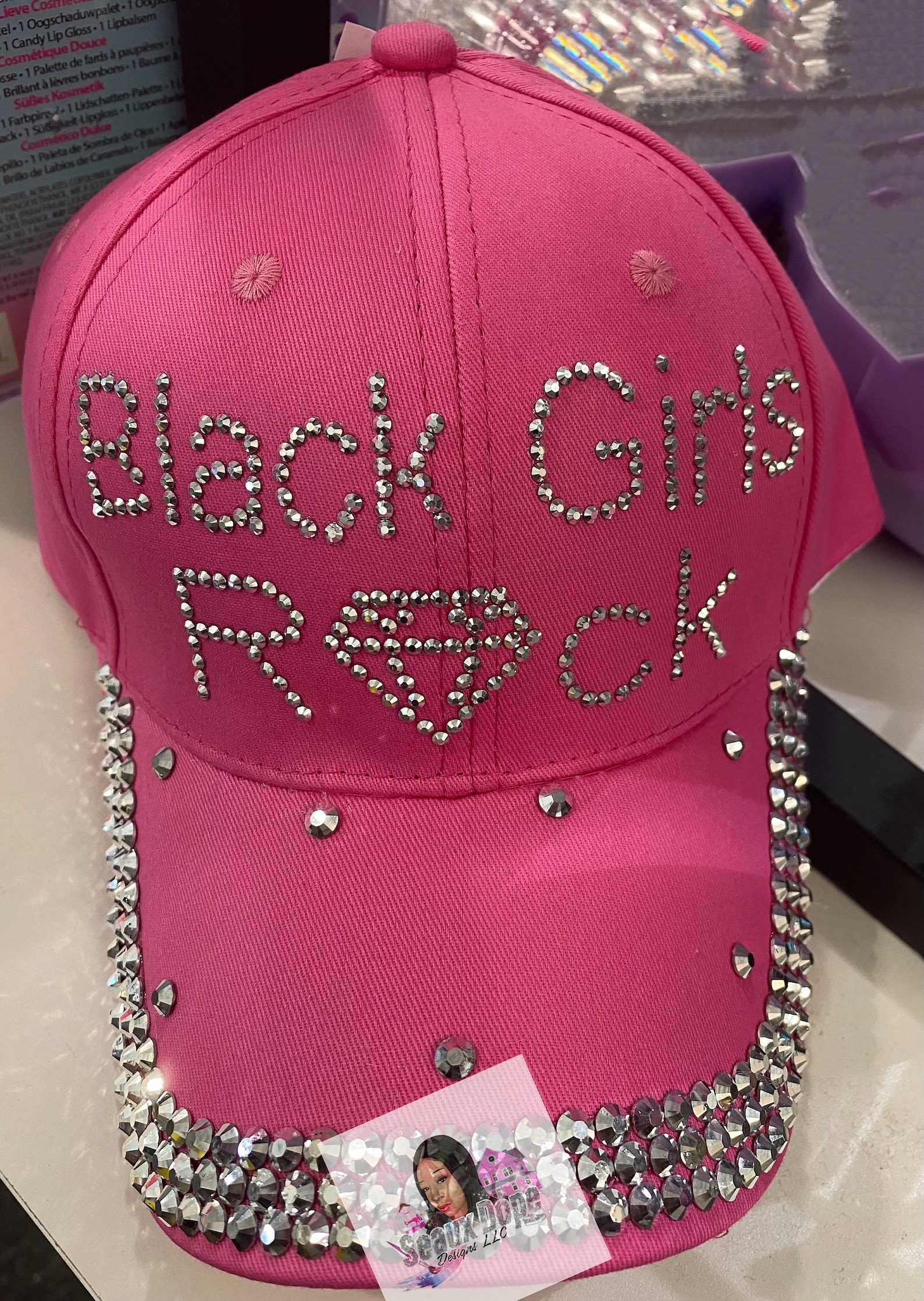 Pink Bling Baseball Cap with Silver Stones Rhinestone Etsy