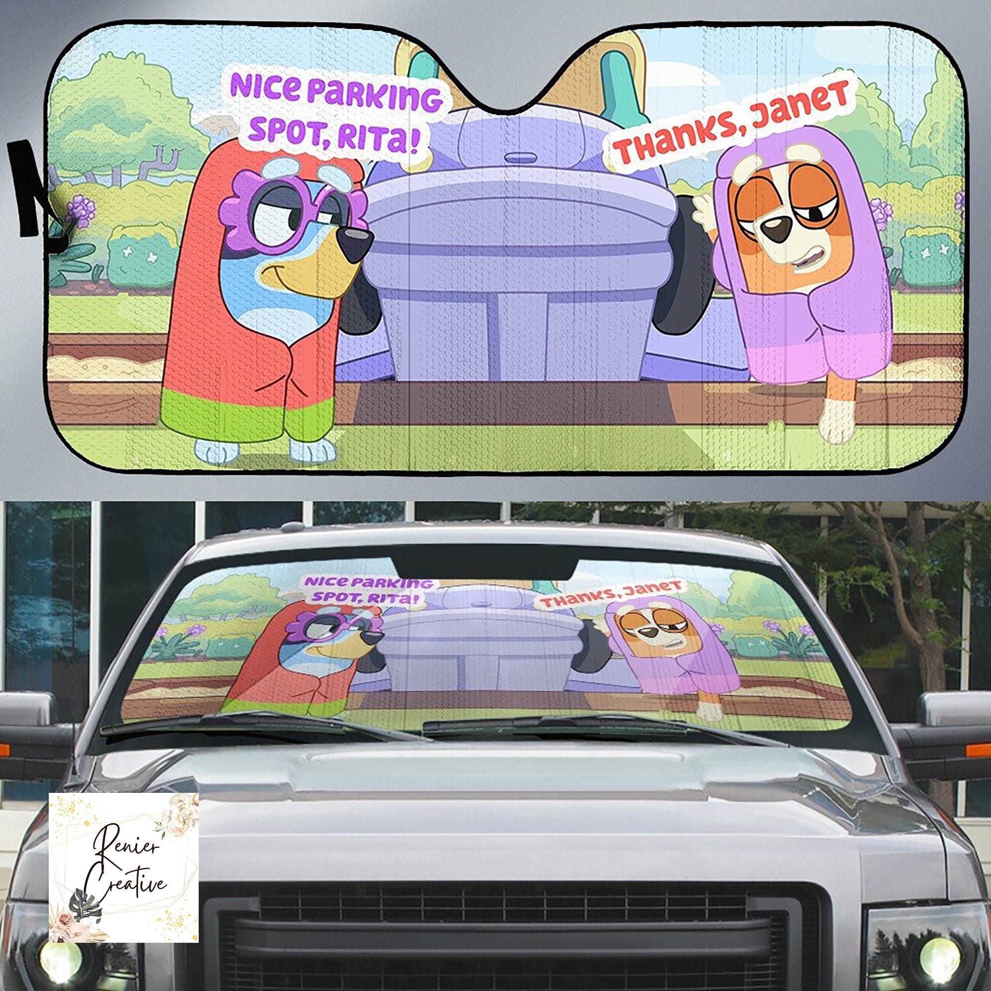 Nice Parking Spot Rita Bluey Car Sunshade Bluey Sun Shade Etsy Australia