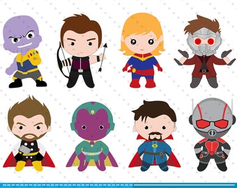 アベンジャーズ インフィニティ・ウォー スーパーヘルド クリップアート、アベンジャーズ クリップアート、スーパーヒーロー クリップアート、ヒーロー クリップアート、インフィニティ・ウォー クリップアート、即時ダウンロード
