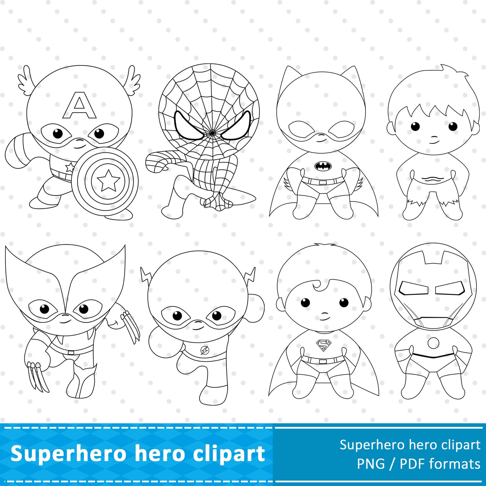 Superheroes Black and White Cliparts Superheroes Coloring Superheroes ...