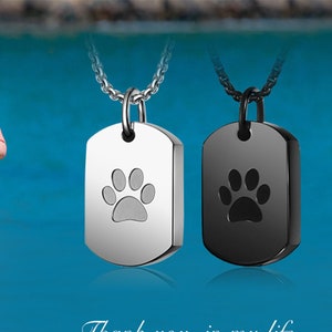 Dog Tag Cremation Ashes Urn Pendant 