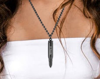 Bullet Urn Necklace, Personalized Memorial Urn Key chain, Urn Keepsake, Military Necklace, Bullet Jewelry, Ash Necklace, Cremation Jewelry