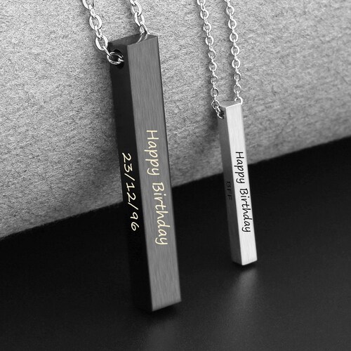 Couples Bar Necklaces Custom Boyfriend 
