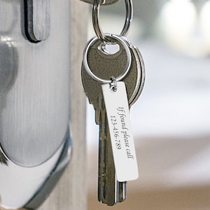 Personalised Key Tags Identification Labels, Wooden Engraved Keyrings, Lost  Keys, Key Label Keyring 
