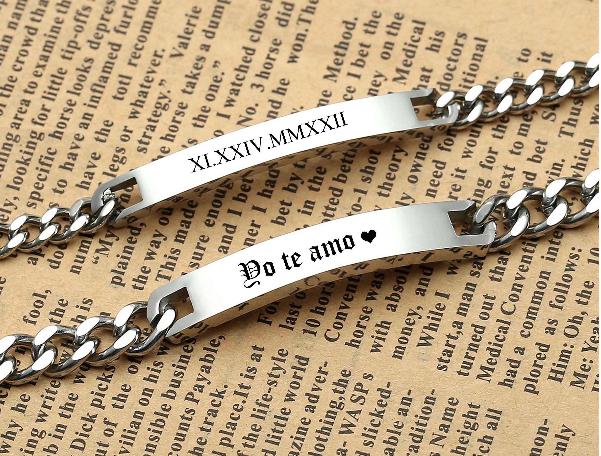  LinnaLove Personalized Mens Bracelet-Stainless steel Engraved  identity ID Bracelets for Men-Monogram, Birthday,  Wedding,Christmas,Valentines Day-Customize-7: Clothing, Shoes & Jewelry
