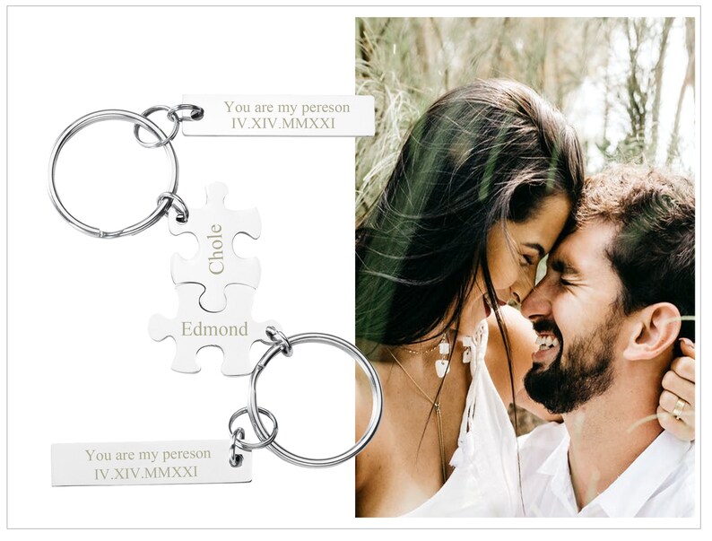 Personalized Keychains 2x Couples Keychains Anniversary Key Etsy