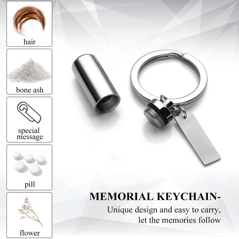 Cremation Keychain for Ashes Personalized Urn Keychain Vial Etsy