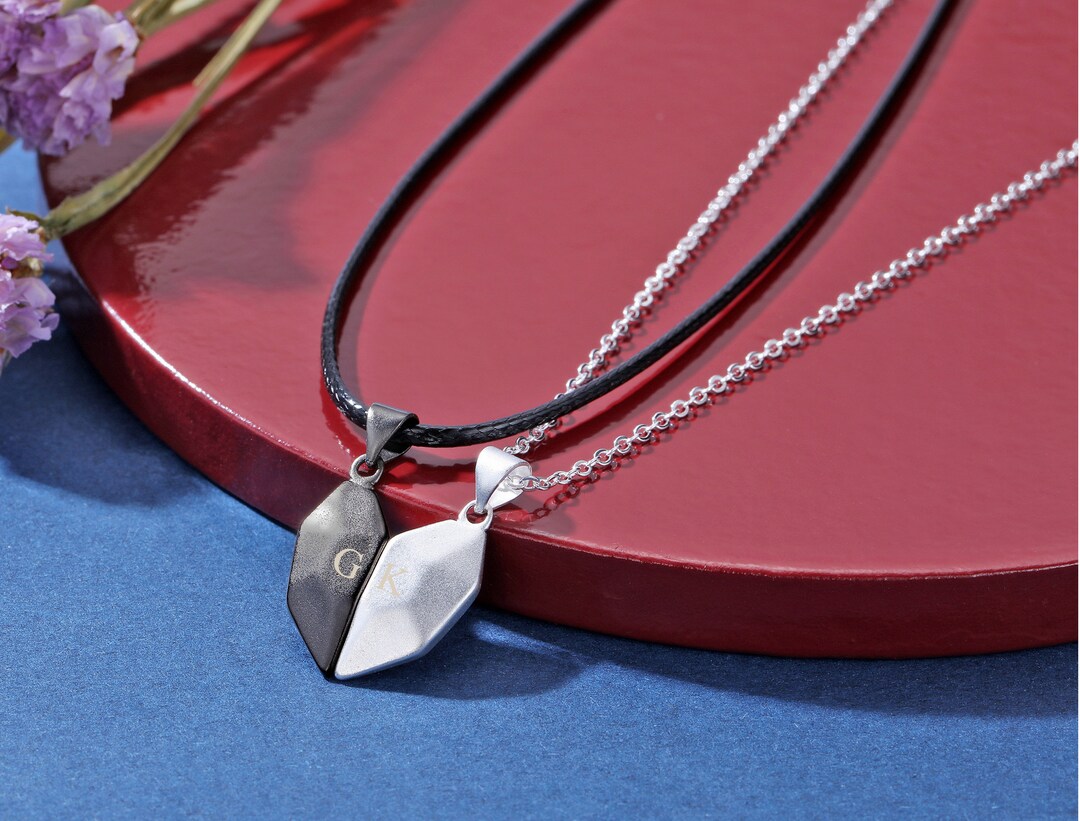 Heart Necklaces/ Partner Necklace/ Personalized Etsy