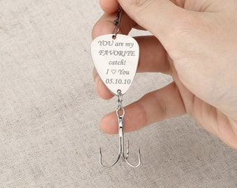 Personalized Fishing Lure: Engraved Stainless Steel Fisherman Gift