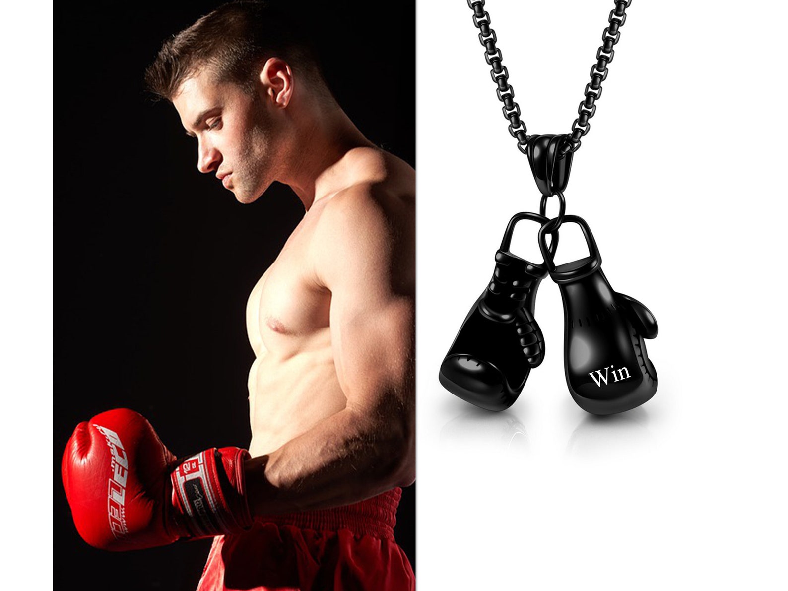 Boxing Glove Necklace Personalized Men Necklace Best Friend Etsy