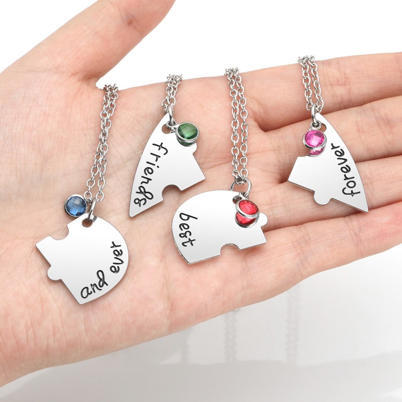 4 Best Friend Necklaces Puzzle Piece Necklace Best Friends Etsy