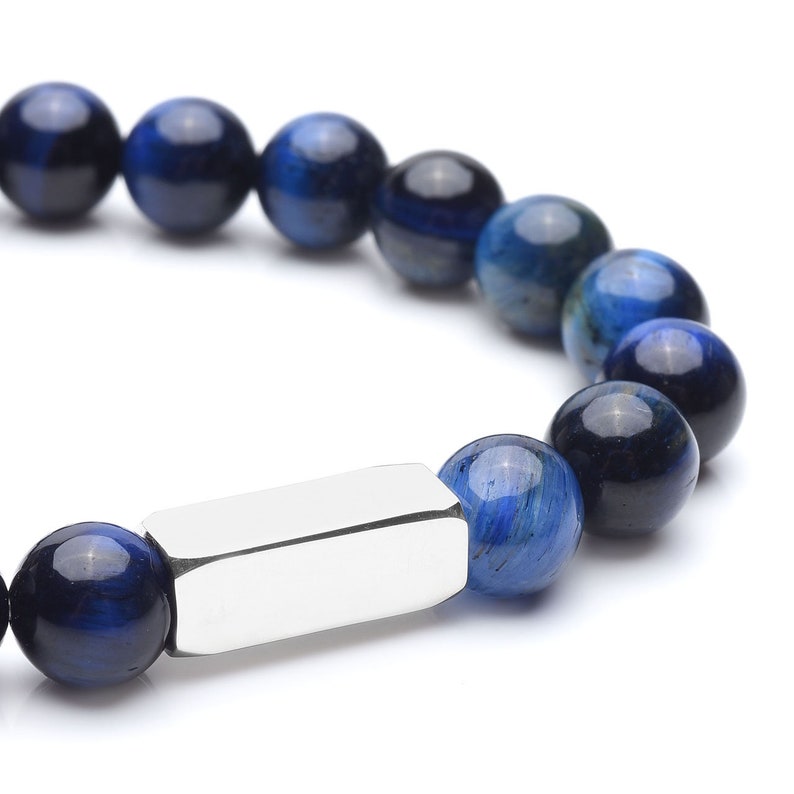 Personalized Bracelet,Blue Tiger Eye Bracelet,Matching Couple Bracelets,Engraved Relationship Bracelet,His And Her Bracelets,Chakra Bracelet