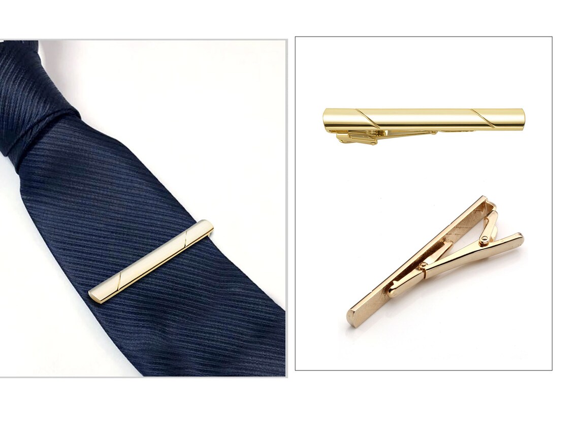 Tie Clips Set For Men Men's Accessories Silver Tie Clip Etsy