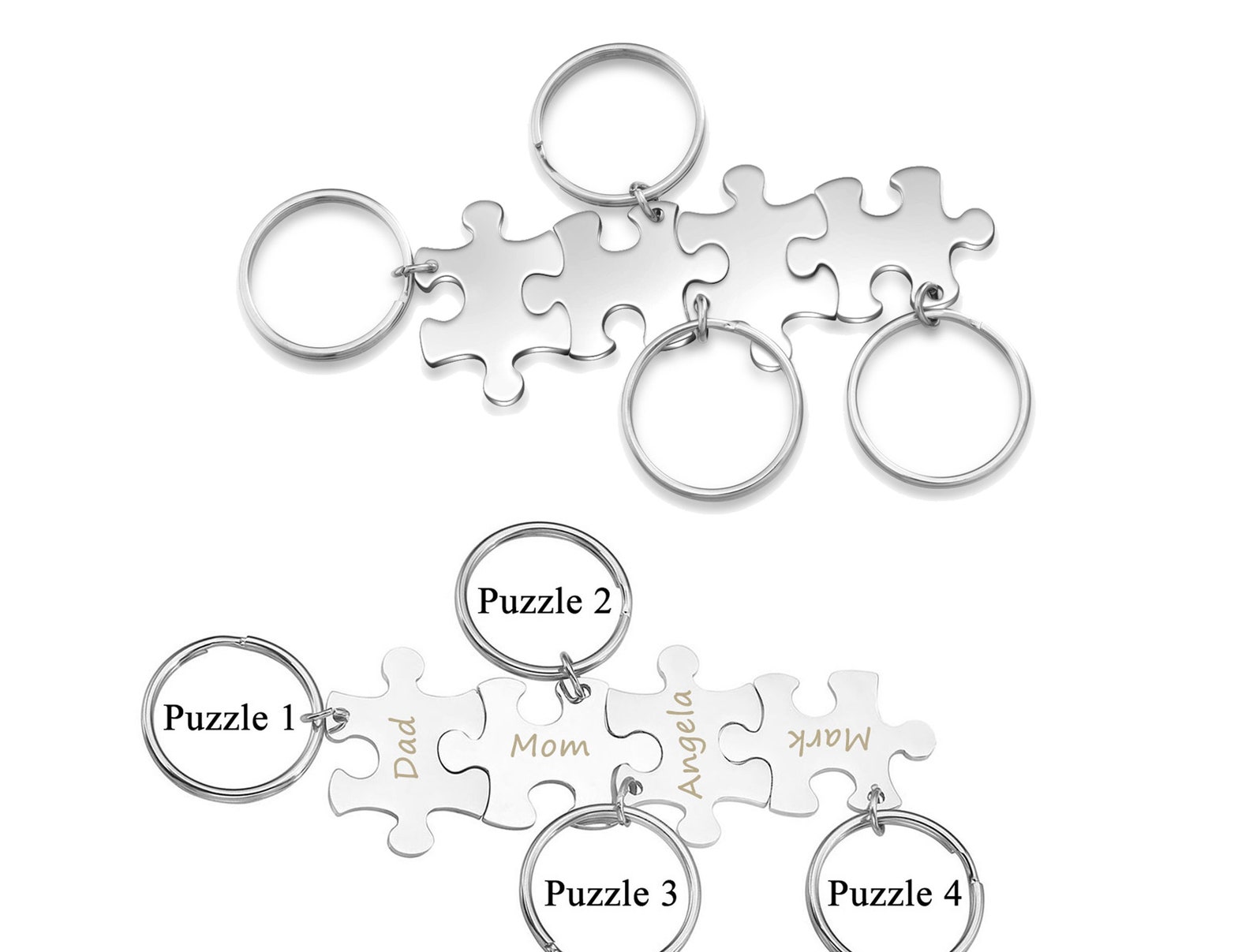 Jigsaw Puzzle Piece Key Chains Set of 4 Graduate 2021 Family | Etsy