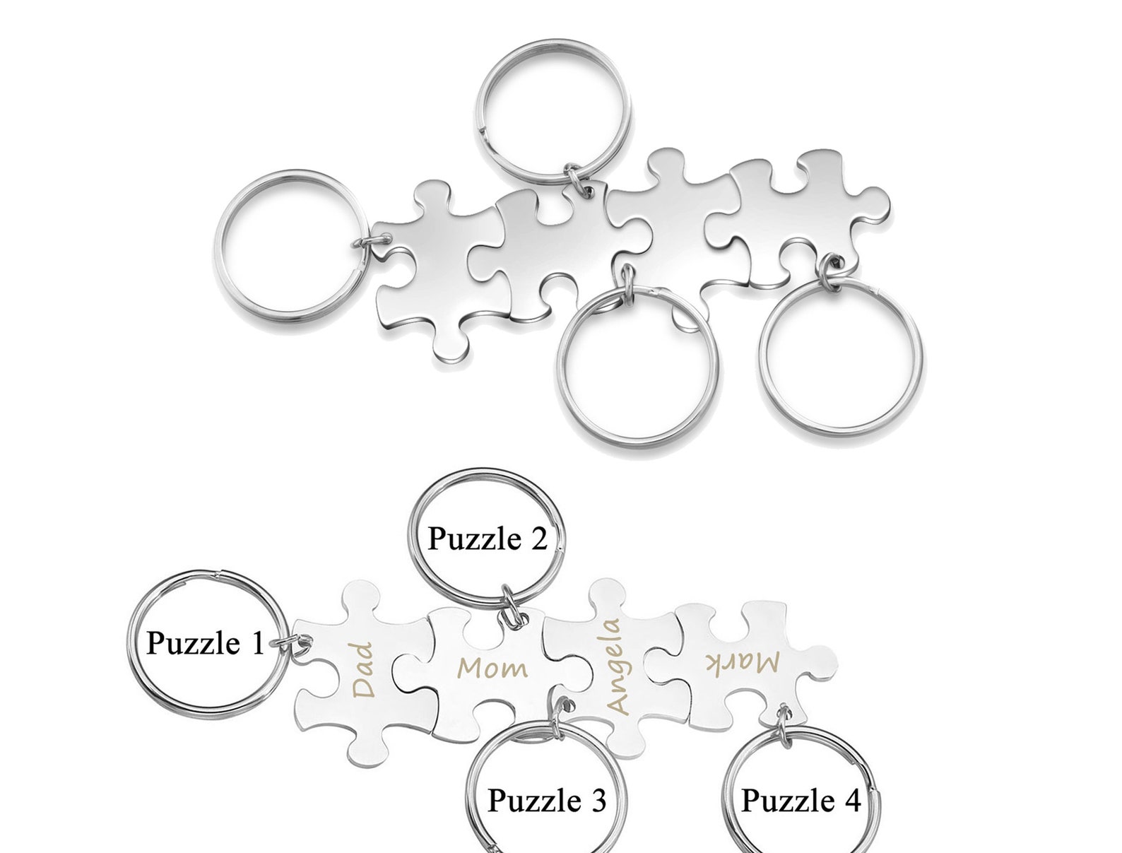 Jigsaw Puzzle Piece Key Chains Set of 4 Graduate 2021 Family Etsy