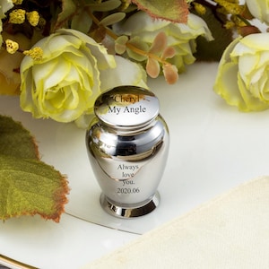 Mini urna personalizada, urna de grabado personalizado, urnas de cremación siempre en mi corazón, urnas funerarias, mini urna conmemorativa de recuerdo de cenizas