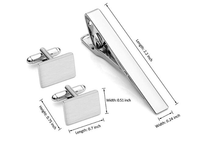 groom cufflinks and tie clip