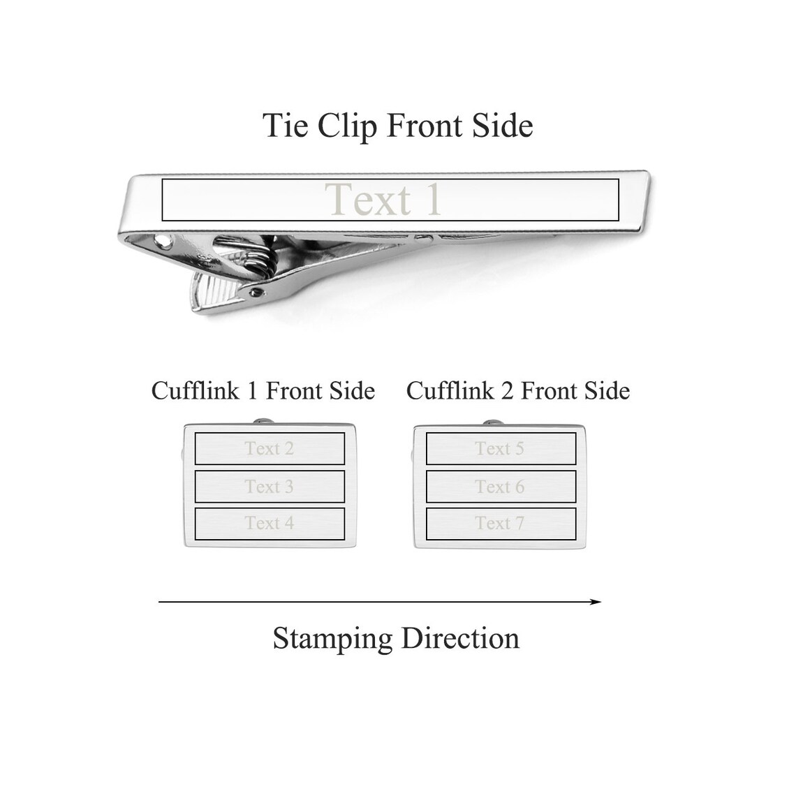 groom cufflinks and tie clip