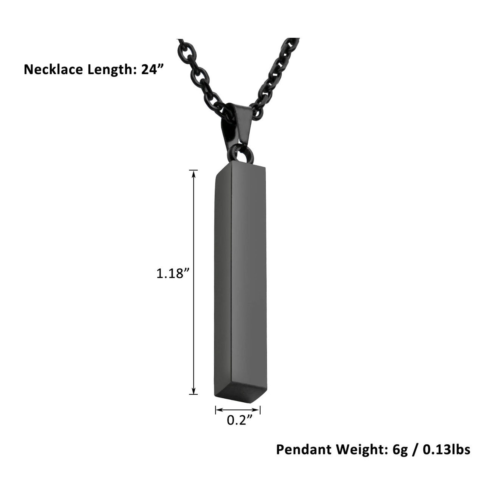 Men's Bar Necklacepersonalized Bar Necklaceblack Bar Etsy