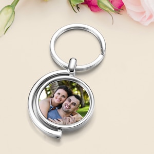 Double sided metal photo keyring sale