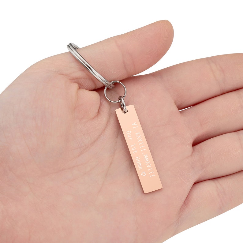 Bar Keychain Custom Keychain Plain Tag Keychains Etsy