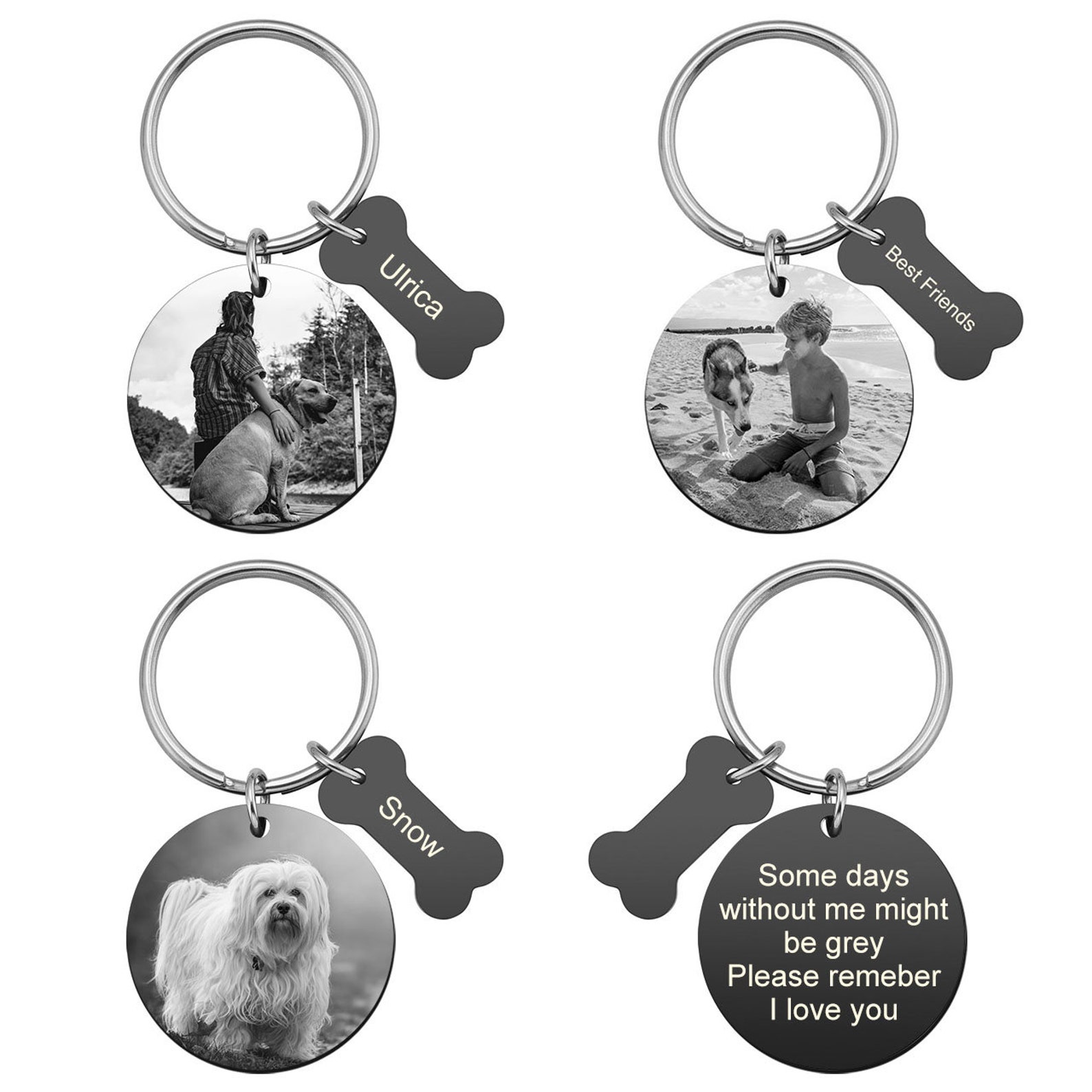 Custom Pet Photo Keychain Personalized Dog Keychain Cat Etsy