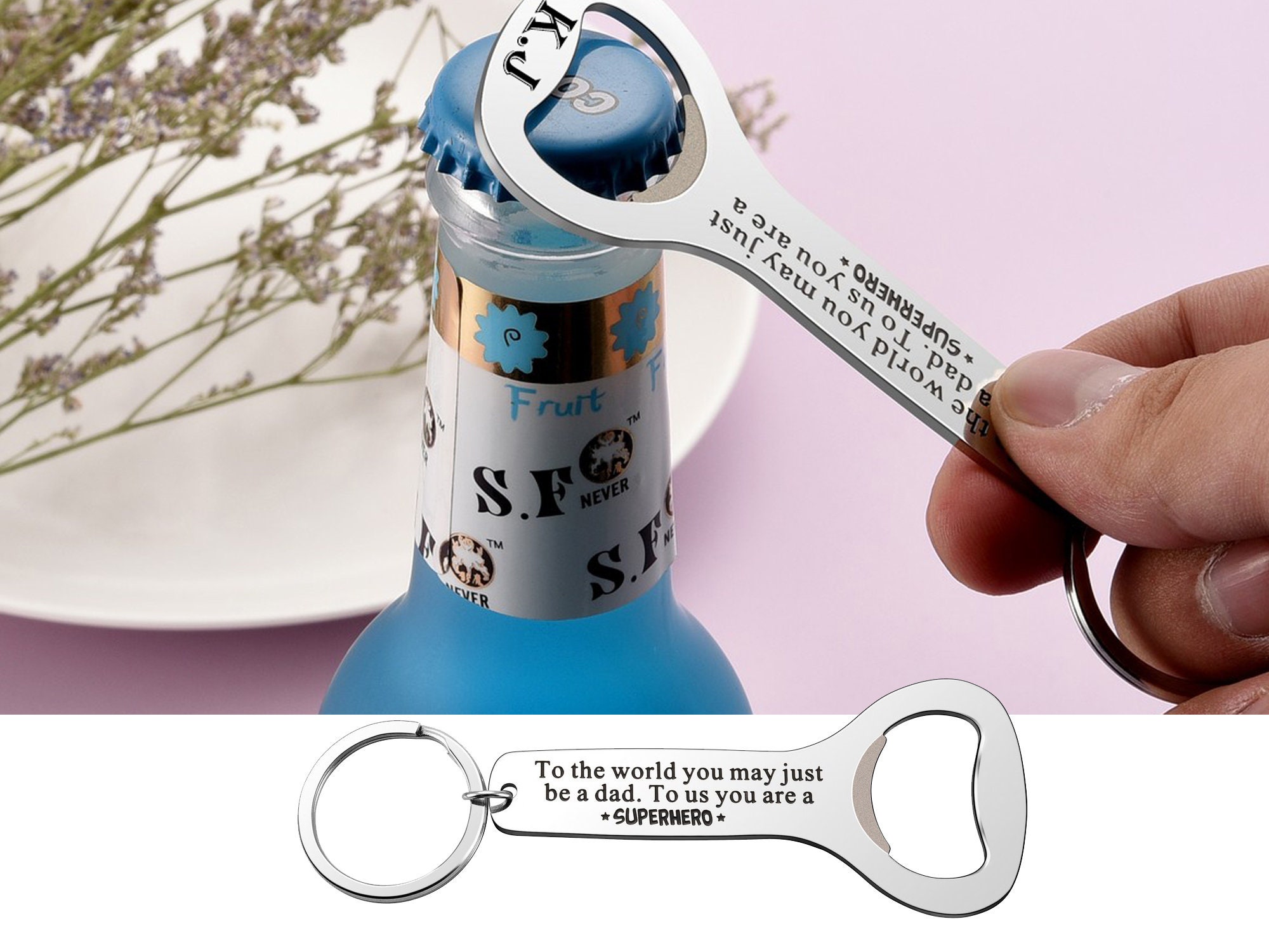 Personalized Dad Keychain Bottle Opener Keychain Best Dad | Etsy