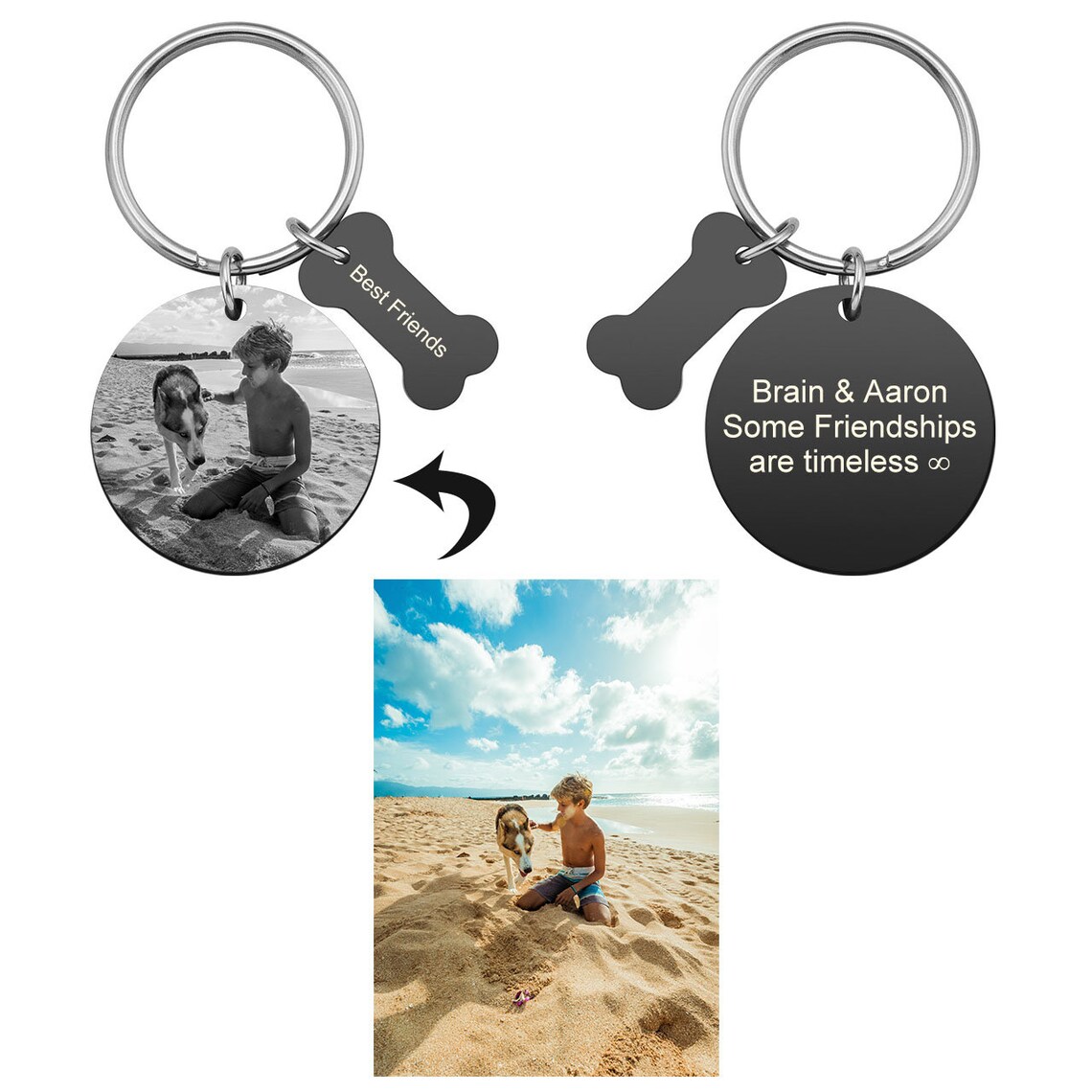 Custom Pet Photo Keychain Personalized Dog Keychain Cat Etsy