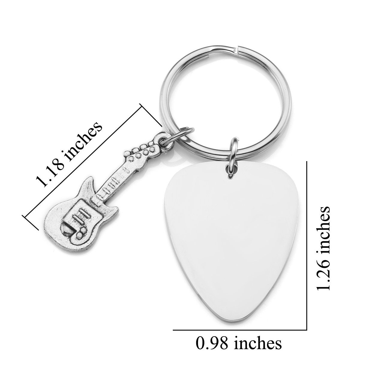 Guitar Pick Key Chain Custom Guitar Pick Message Etsy
