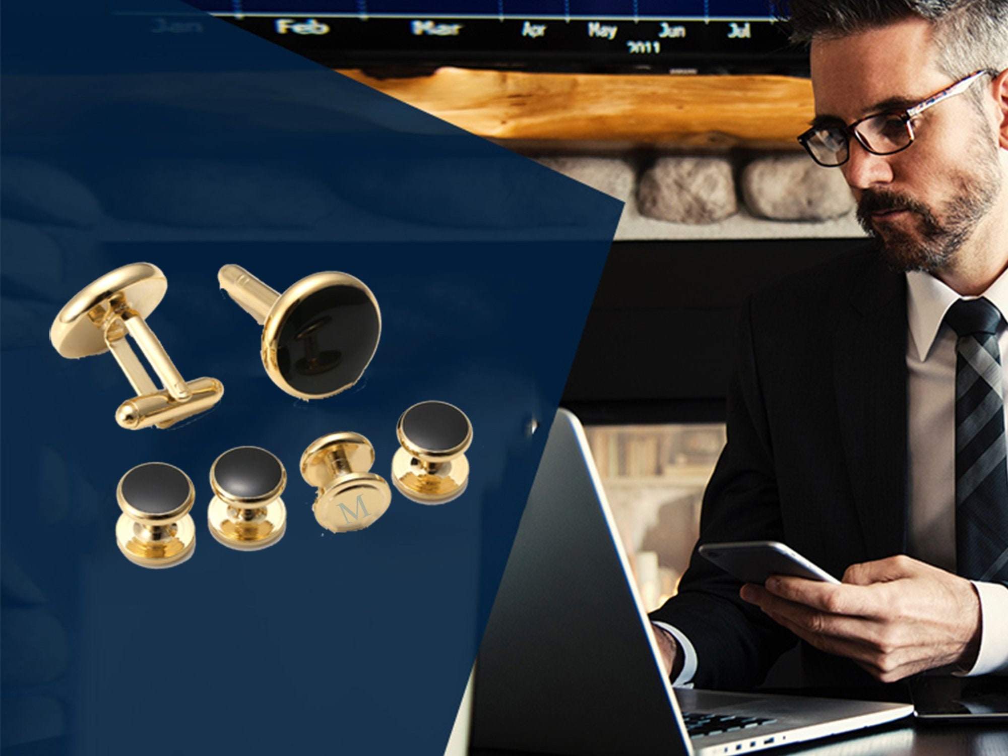 Tuxedo Studs Custom Tuxedo Cuff links and Studs Formal Etsy