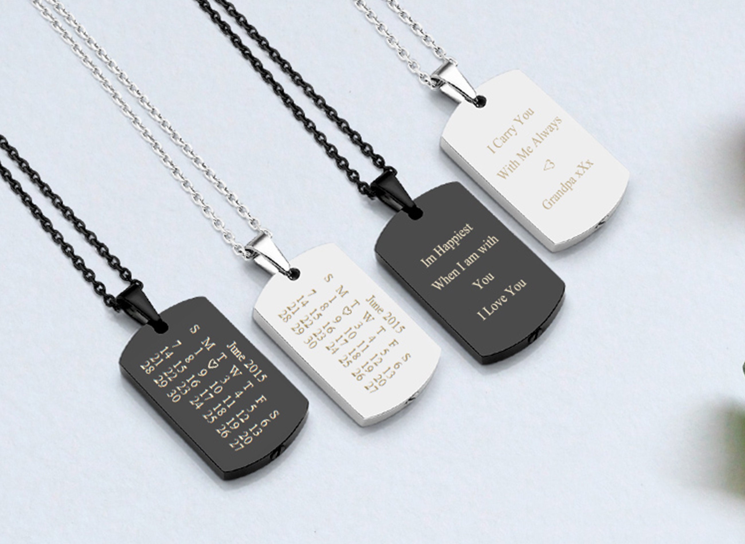 Custom Military ID Tag dog Tag Necklace, Both Sides Can Be Customized, A  Memorial Necklace Gift for Him 