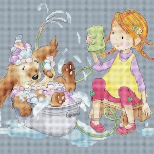 Dog, Cross Stitch Pattern PDF, Cross Stitch Chart,Instant Download