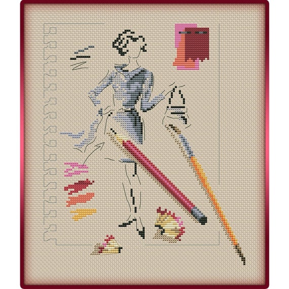 Carnet De Croquis, Cross Stitch Pattern PDF, Cross Stitch Chart,instant  Download 