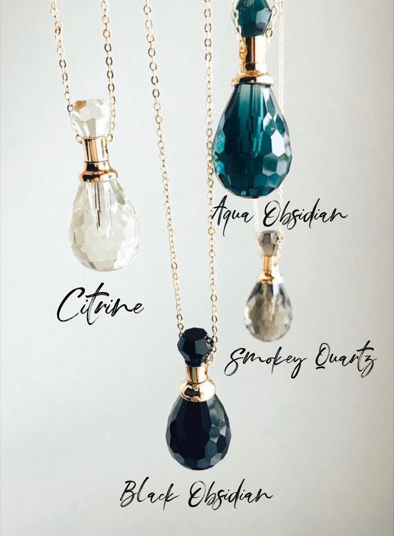 Crystal vial essential oil necklace essential oils Etsy