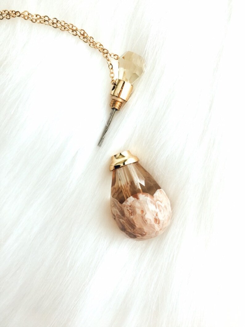 Marbled crystal vial essential oil necklace essential oils Etsy