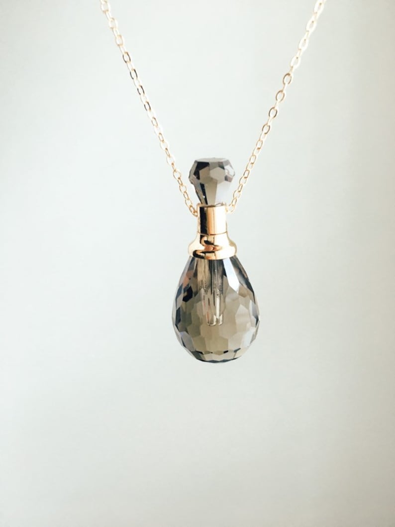 Crystal vial essential oil necklace essential oils Etsy