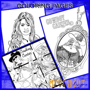 Download digitale - Pagine da colorare Beyoncé (Cowboy Carter) / JPG stampabile / Arte / Pagine da colorare per adulti