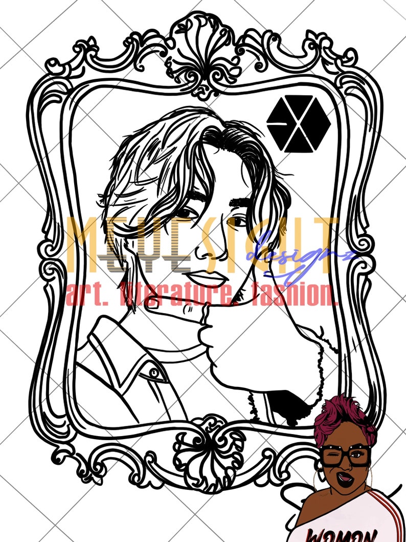 Digital Download K-POP boys Coloring Pages Exo Zbone ATEEZ TXT Soobin ...