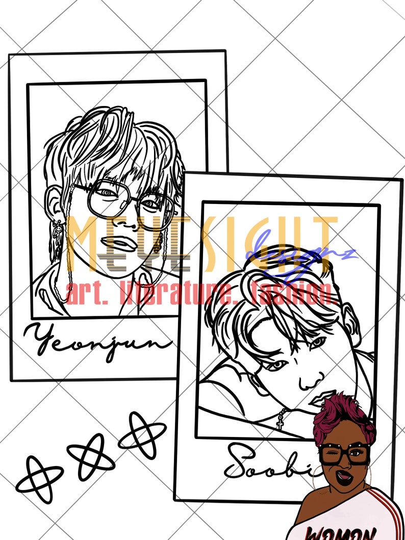 Digital Download K-POP boys Coloring Pages Exo Zbone ATEEZ TXT Soobin ...