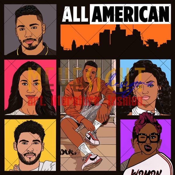 Digital Download - All American | JPG PNG Printable | Art | Poster | Tv Sitcom