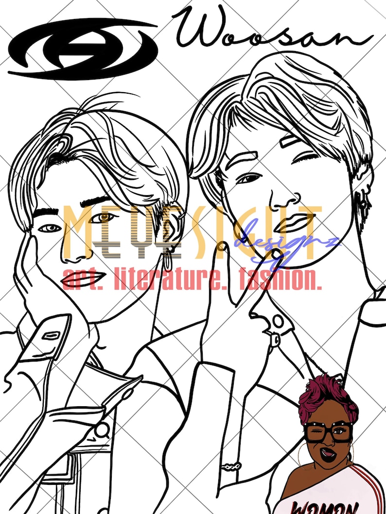 Digital Download K-POP boys Coloring Pages Exo Zbone ATEEZ TXT Soobin ...