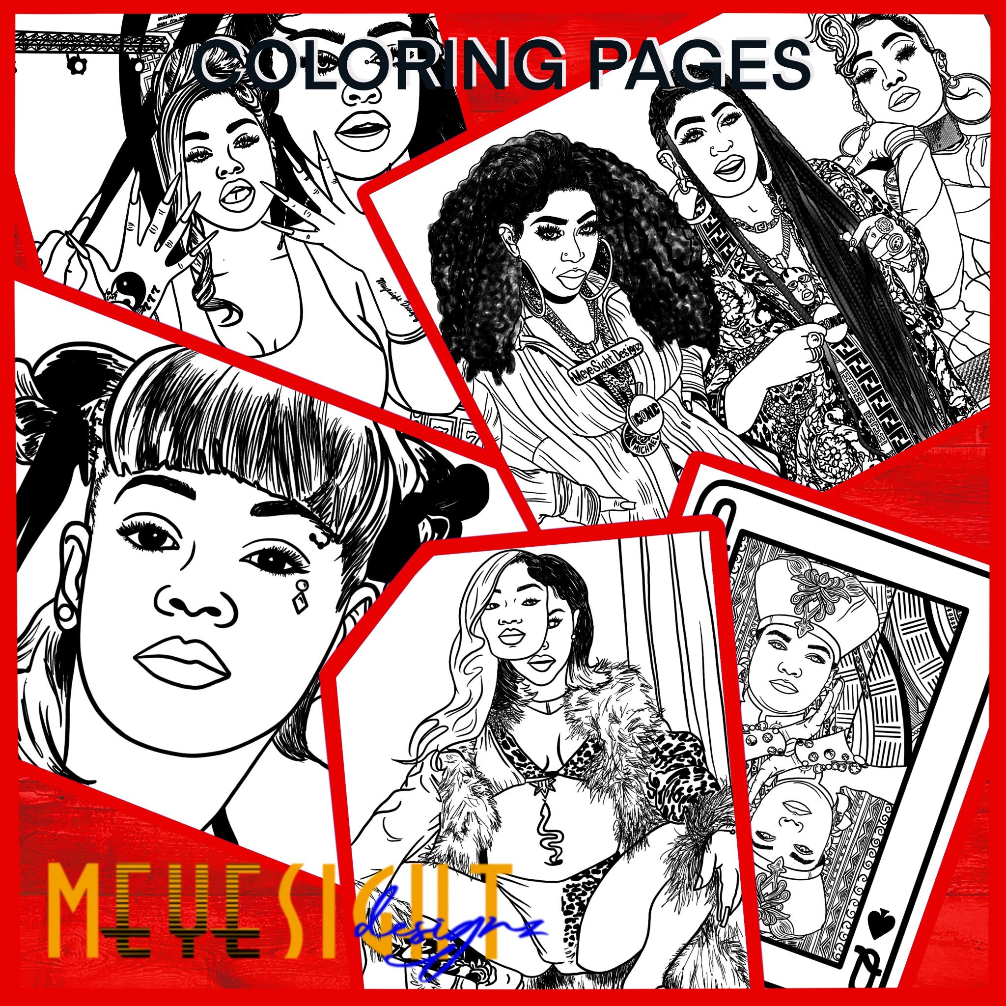 Digital Download Female Rappers Hip Hop Music Coloring Pages JPG ...